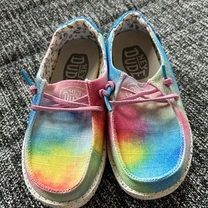 NWOT little girl’s Hey Dudes tie dye Size 11 never worn